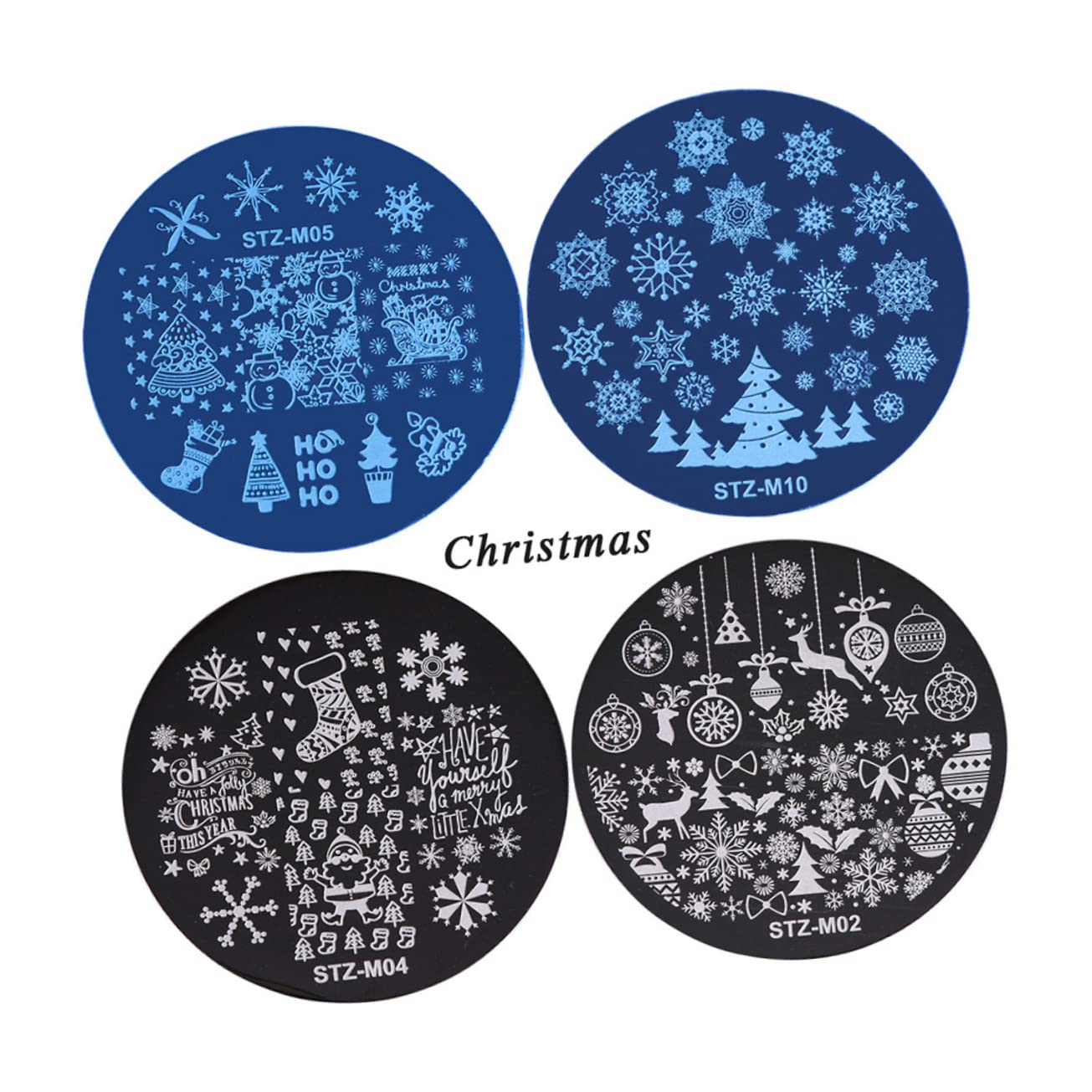 ABOOFAN 5pezzi Stampi per Unghie Natalizie in Metallo Lucido Kit di Stamping per Nail Art Template di Modelli