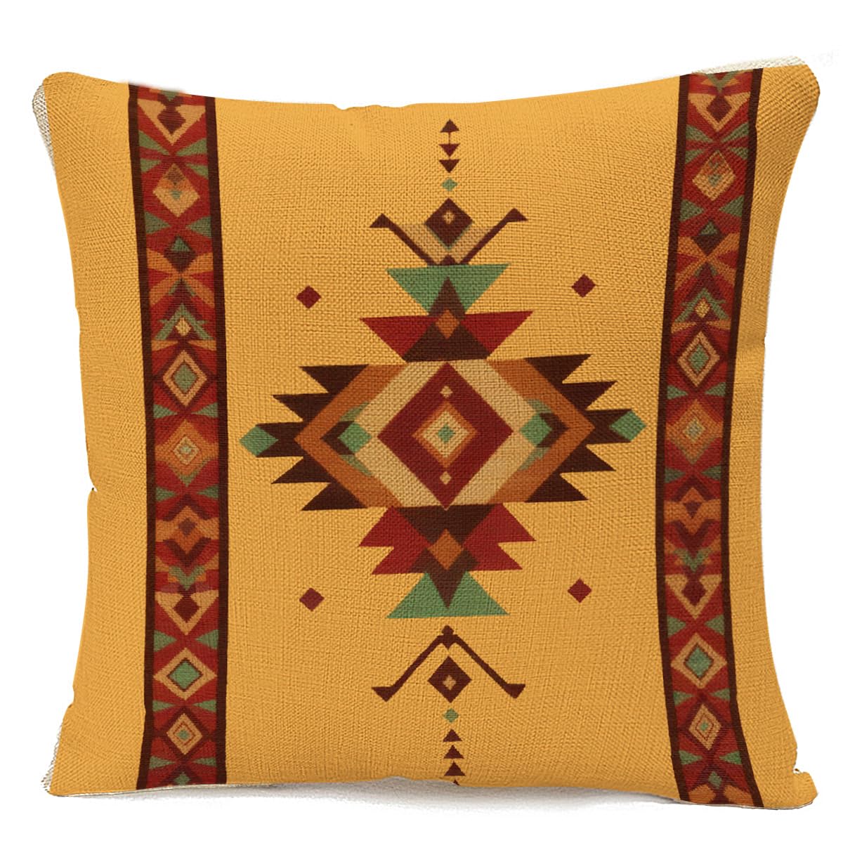Ibiliu Liucv006 Aztec Geometric Throw Pillow Covers 18X18,Native American Indian Style Southwest Ethnic Cotton Linen Cushion Cases Decorative Pillow Cases For Couch Sofa Bedroom