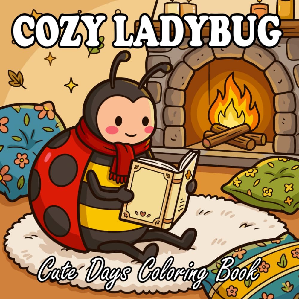 Ladybug Coloring Book: Cute Anthropomorphic Ladybug Home Life for Kids and Adults