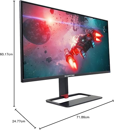 Vista 14 de Sceptre IPS 27 pulgadas 2K 2560 x 1440p QHD 75Hz DisplayPort HDMI 99% sRGB altavoces integrados máquina negro (E275W-QPT)