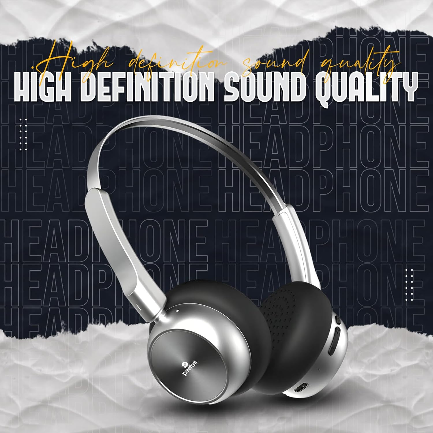 M1 Wireless Retro Headphones, Noise Reduction Headset, 50H Playback Time, High-Resolution Audio, Bass, Memory Foam Earplug, Suitable for Travel,Fitness or Home Office - Image 5