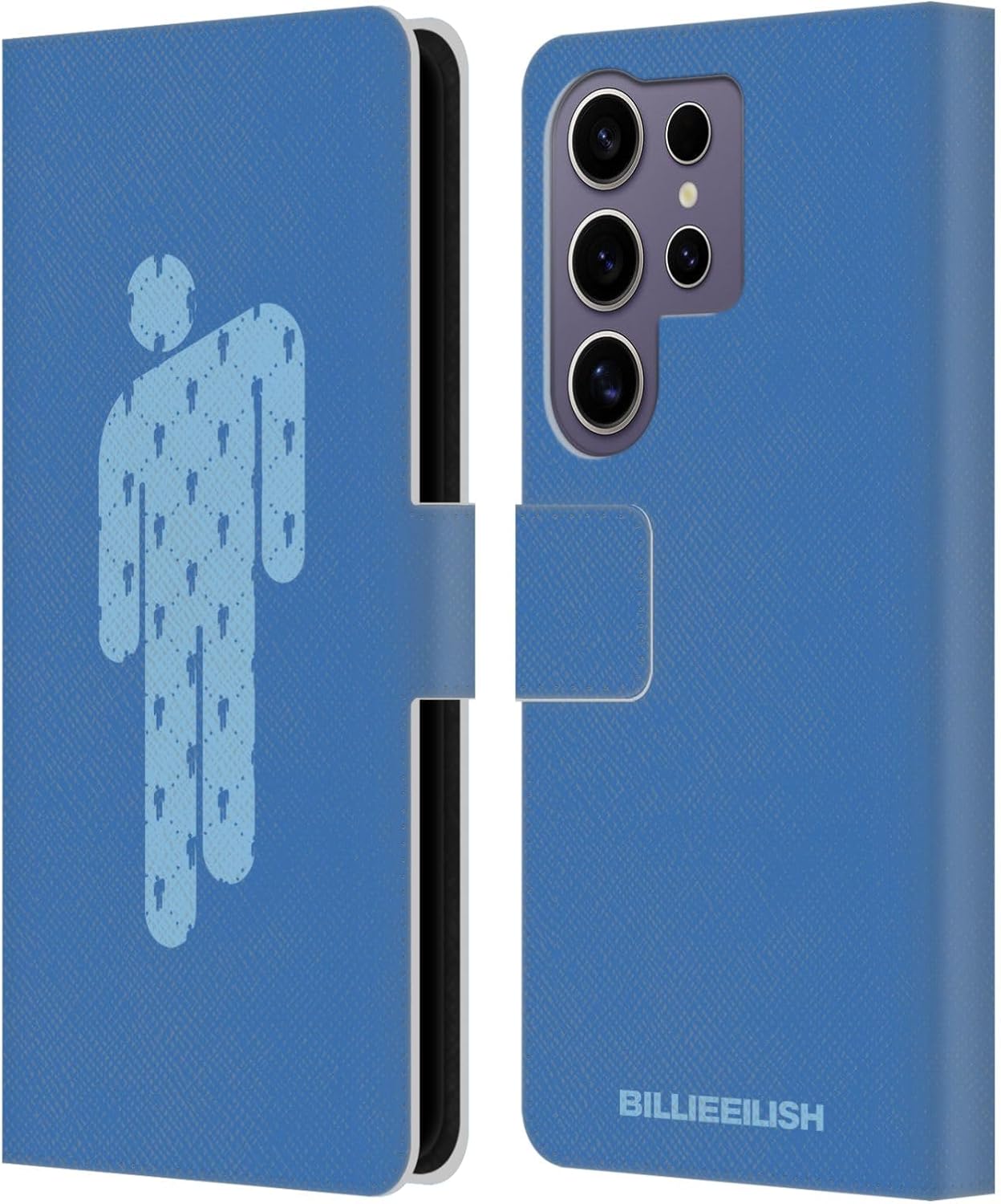 Head Case Designs Officially Licensed Billie Eilish Blohsh Blue Key Art Leather Wallet Case Compatible with Samsung Galaxy S25 Ultra