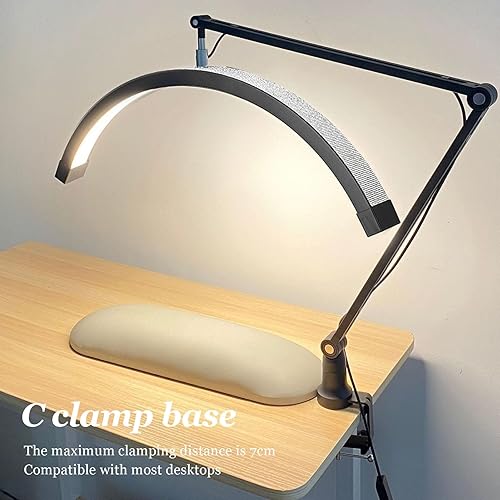 Miniatura 4 de Pomya Lámpara de escritorio de media luna para uñas, luz LED ajustable de media luna de 3000K a 6500K con soporte de lámpara de 20 pulgadas,