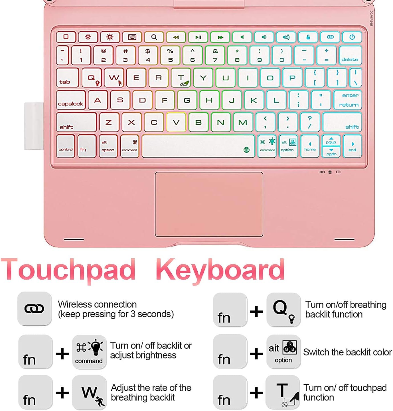 Exclusive Discount 60% Price Touchpad iPad Keyboard Case for iPad Air 4 10.9, iPad Pro 11 2020/2018, ONHI 360 Rotating Smart Keyboard Folio Case, Built-in Touchpad, Pencil Holder, Backlit, Compatible with iPad 10.9/11(Rose Gold)