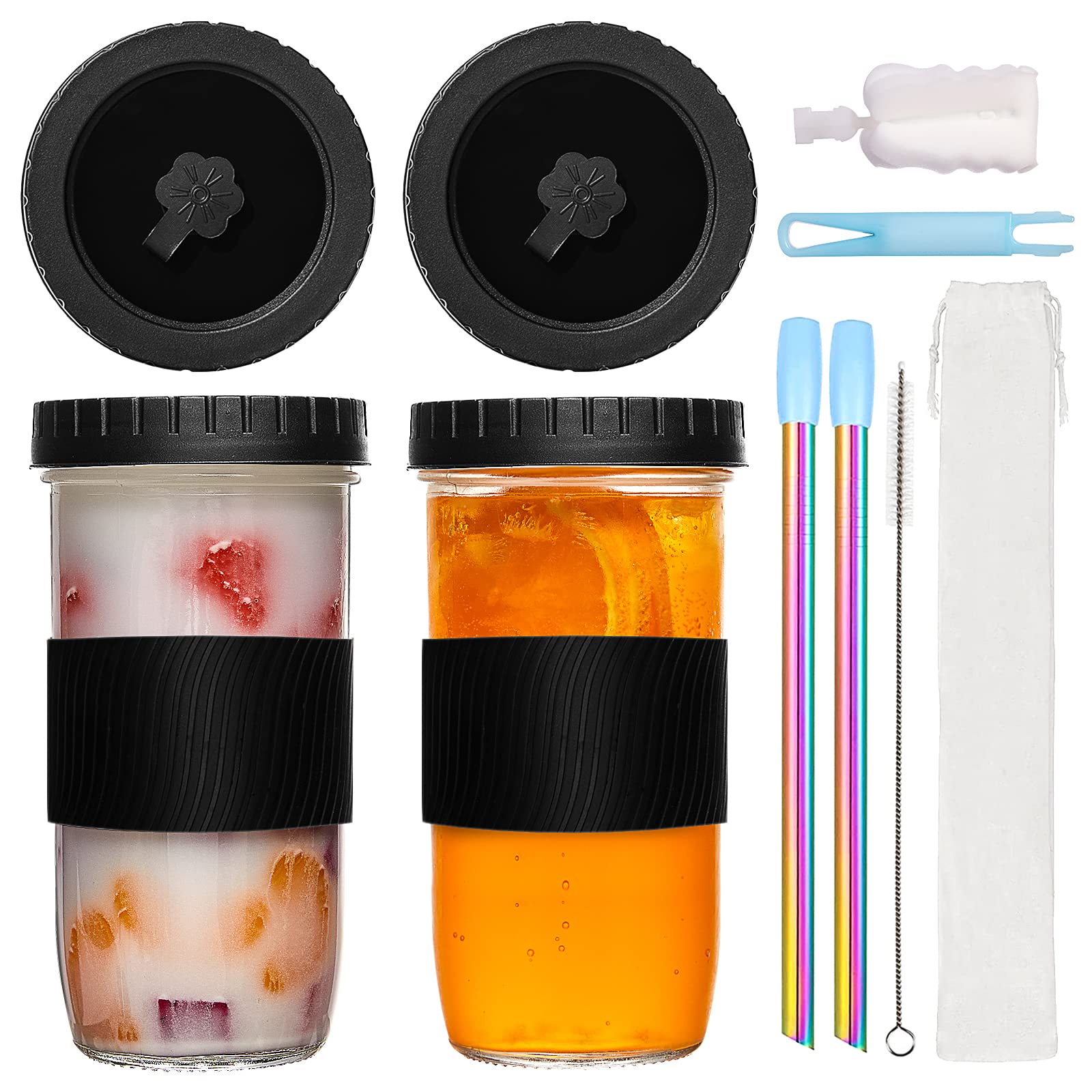 Lot De 6 Couvercles En Acrylique Pour Tasses En Verre De 473 Ml