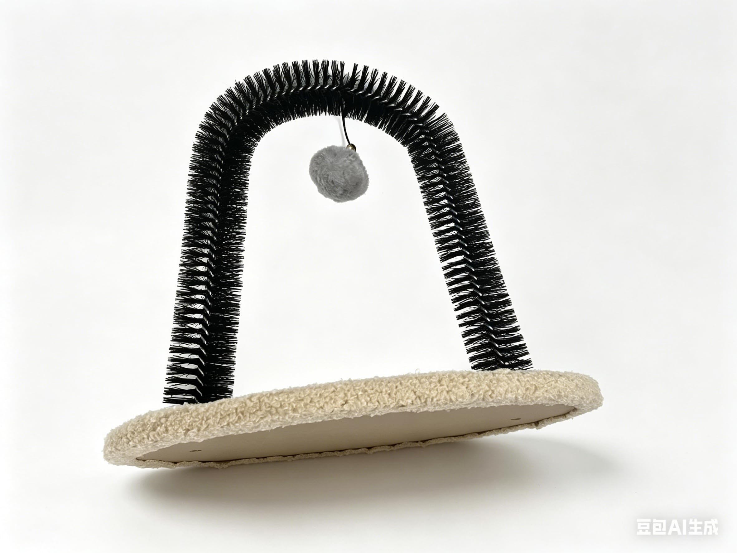 Cat Arch Grooming Brush, Self Groomer wtih Solid Wood Scratching Pad Rubbing Post & Toy with Mini Mouse Pet Scratchers Fur Massager Cat Face Head Self Grooming Brush for Kittens Small Cats - image 5