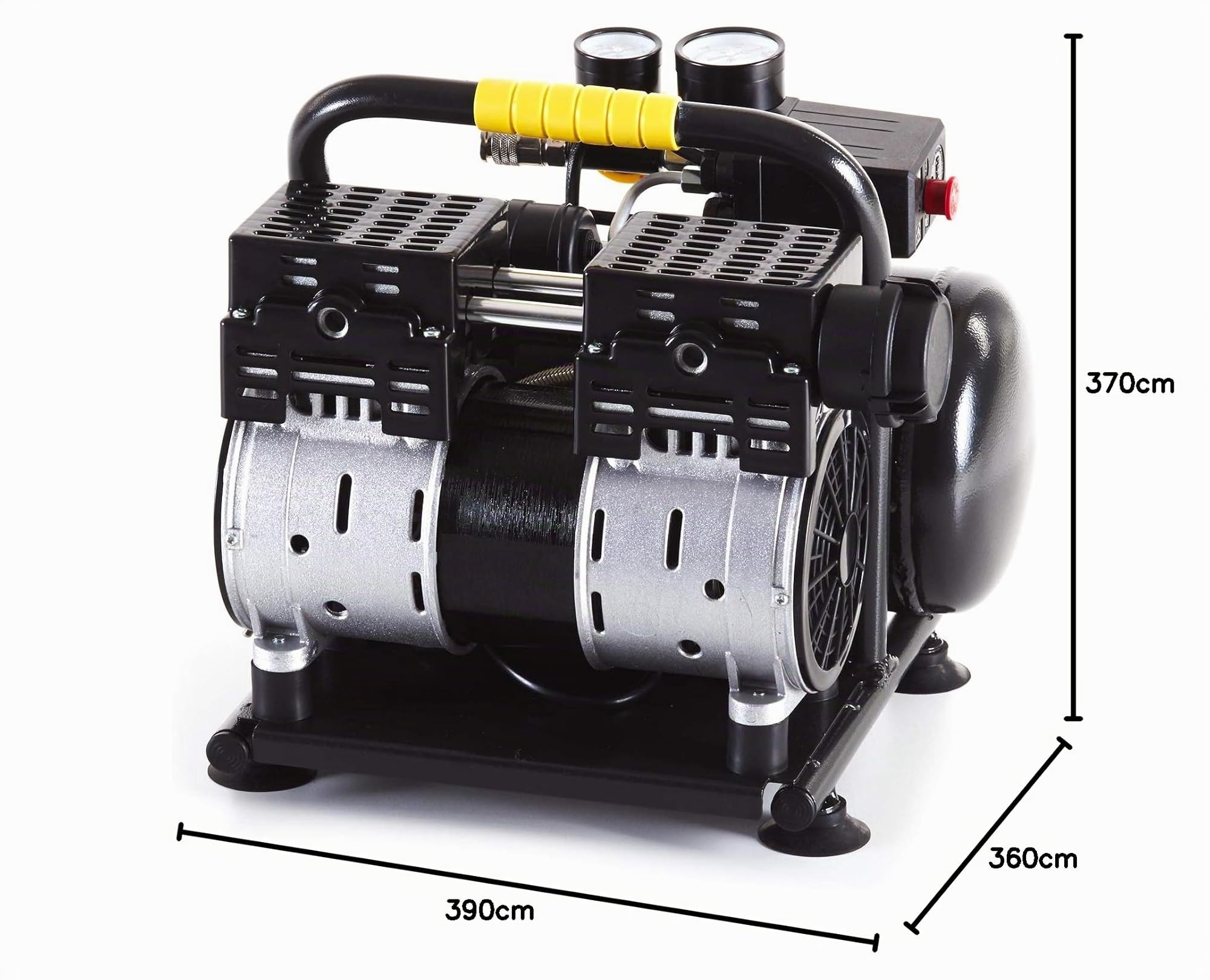 Compresor de aire silencioso portátil MICHELIN MX6/1 - Tanque de 6 litros - Sin aceite - Motor de 1 hp - Presión máxima 8 bar - Flujo de aire 106 l/min - 6,4 m³/h - 59 dB(A) LpA 4m - 78 dB(A) LwA