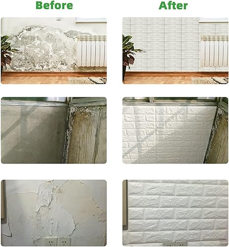 Miniatura 6 de ALUFT 50 calcomanías de pared de ladrillo de azulejos 3D autoadhesivas impermeables paneles de pared de espuma de polietileno decoración de pared