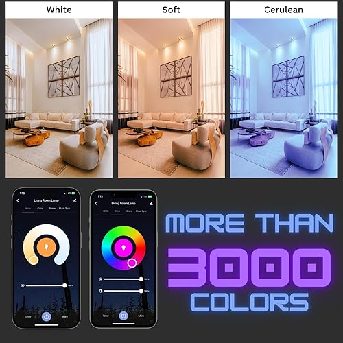 Miniatura 2 de MR16 - Bombilla LED inteligente, equivalente a 50 vatios, 5 W, base GU5.3, regulable, LED que cambia de color con aplicación y control de voz (3)