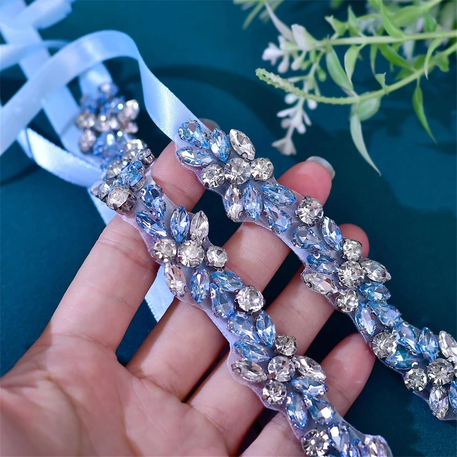 Women’S Thin Beaded Stone Bridal Sash With Tie For Wedding Dress Accessories And Formal Gown Belt Holiday Gift