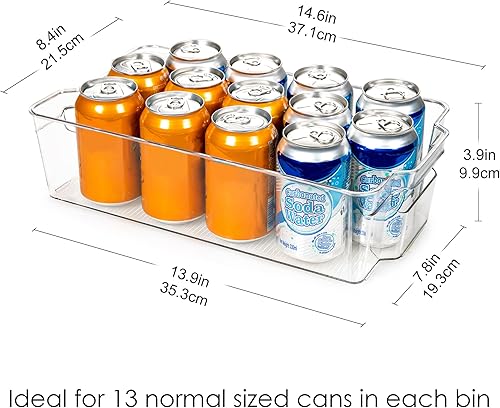 Miniatura 2 de HOOJO Organizadores y almacenamiento de refrigerador 4 contenedores de plástico transparente para refrigerador, congelador, armario de cocina,