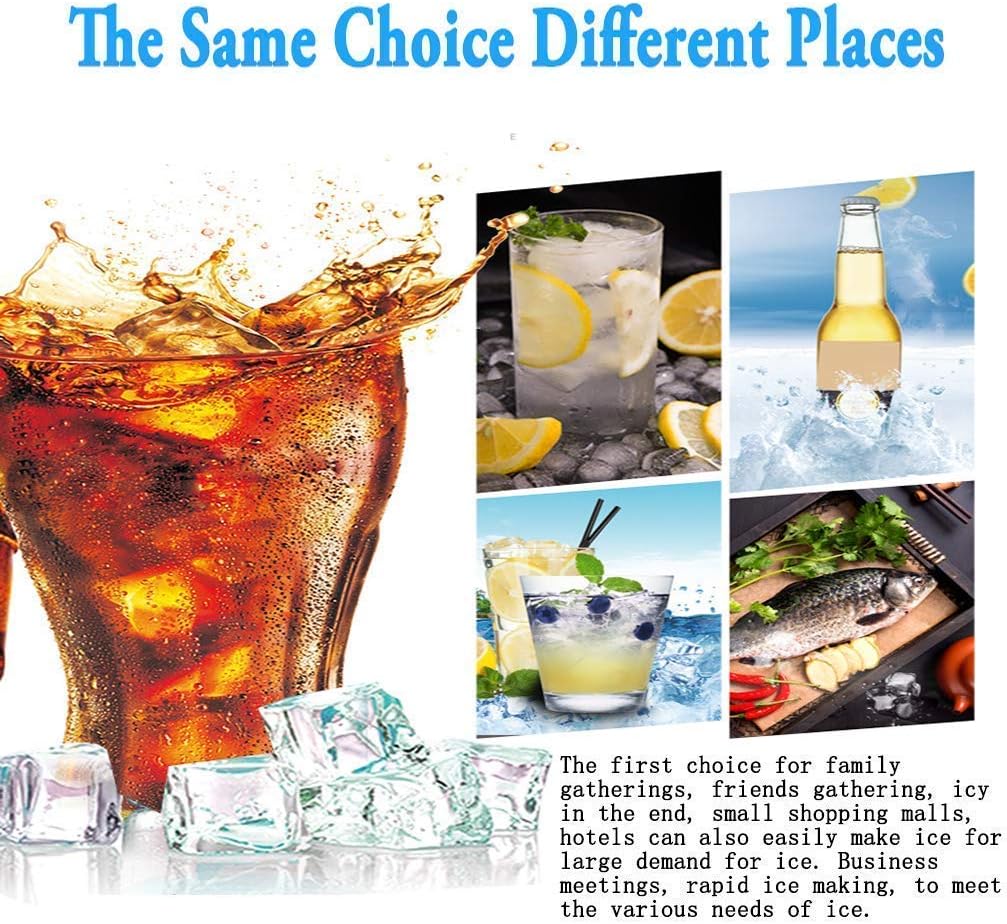 Automatic Ice Maker Dispenser, 15kg/24h, 1.9L Upgraded Machine Countertop Ice Dispenser Easy Touch Buttons Get Ice/7 Minutes (Red) (Gray)