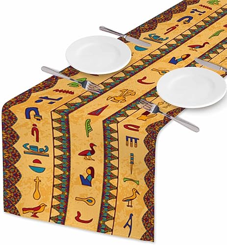 Miniatura 33 de HOSNYE Camino de mesa con flores amarillas de frutas de limón, camino de mesa de lino y algodón para decoración de cocina, mesa familiar, mesa