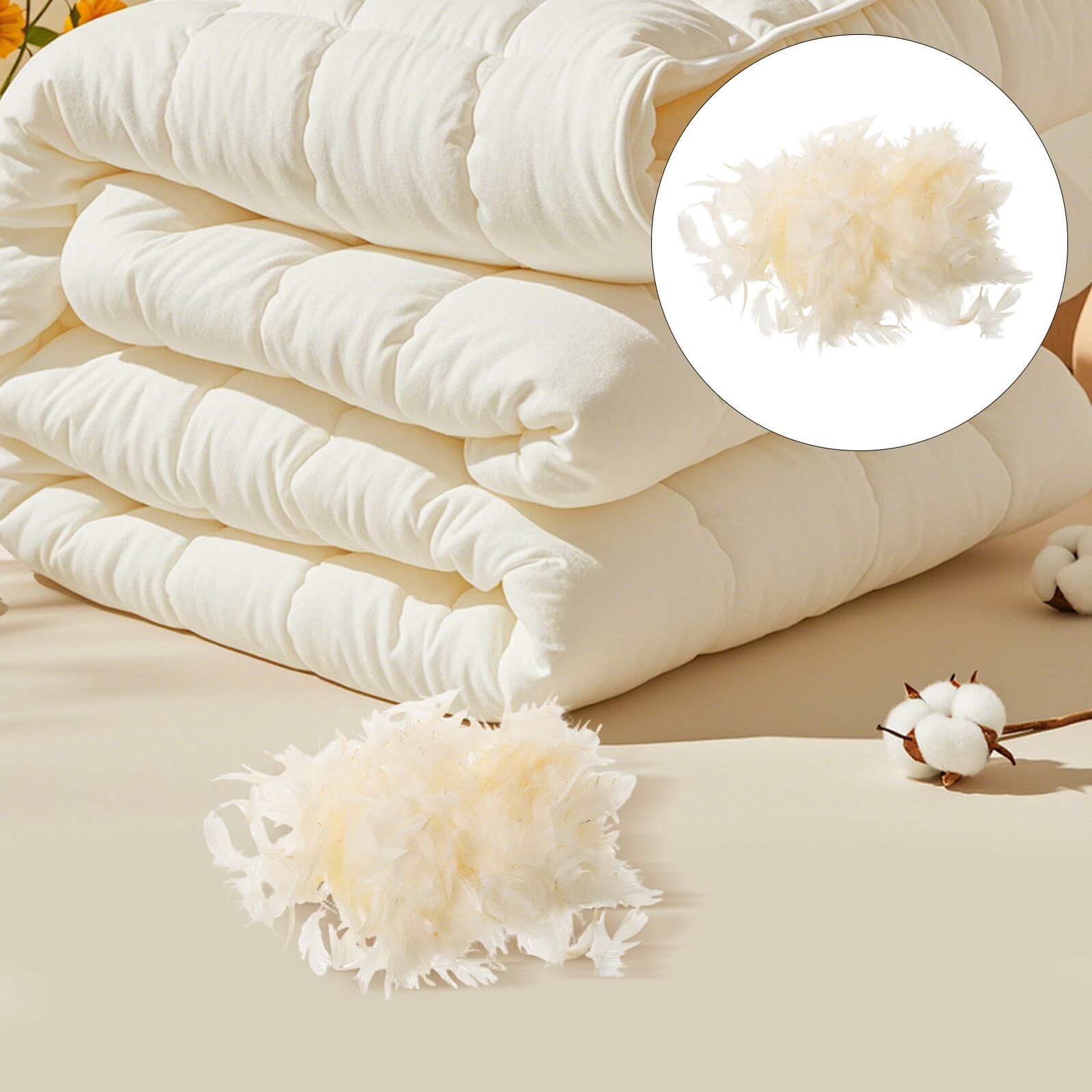 WOONEKY Naturalne Wypełnienie z Kaczych Piór Oddychający Lekki Materiał Do Poduszek Kołder i Rękodzieła DIY Idealny Do Sof Krzeseł i Ciepłych Kołder Każdą Porę