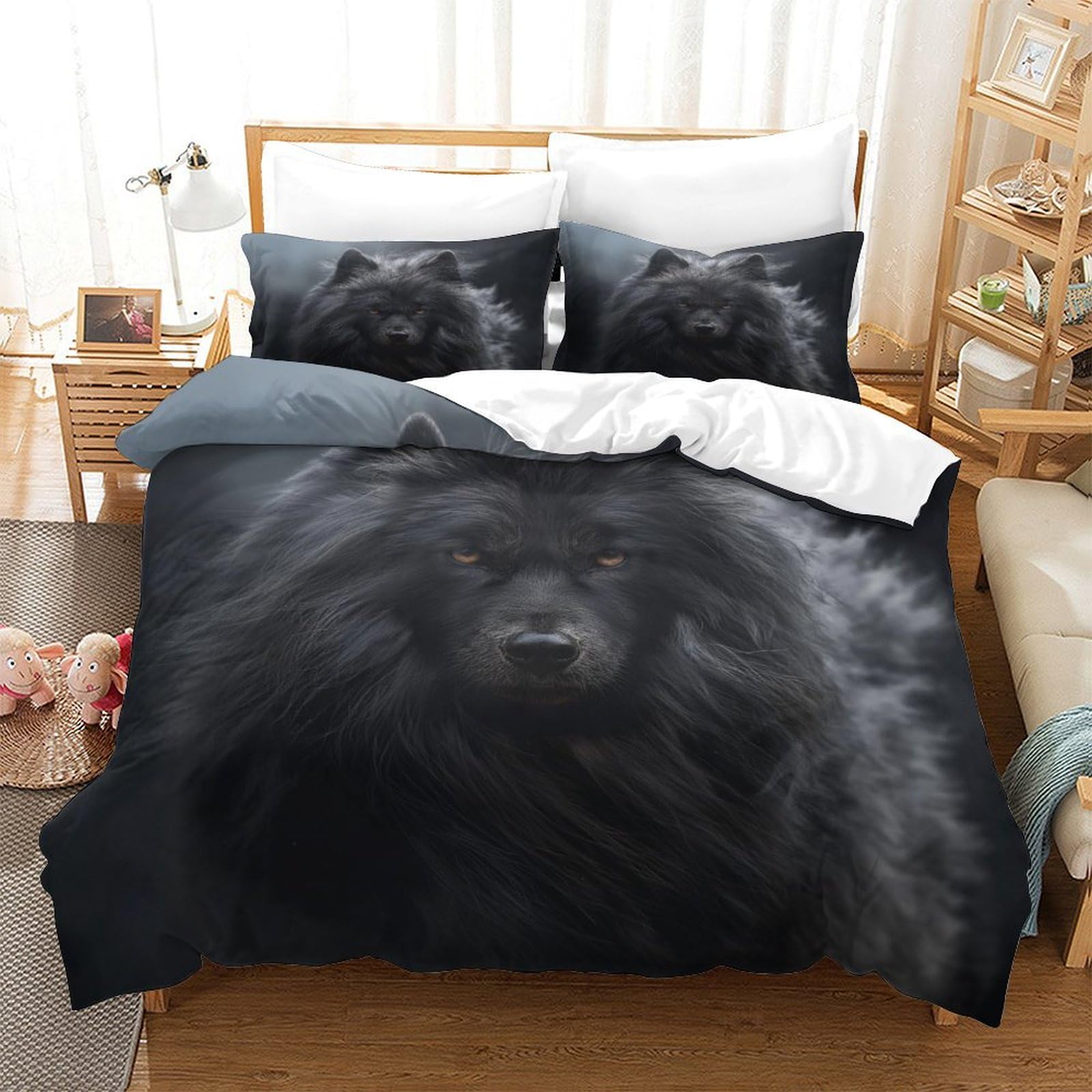 BARDYS Wolf Duvet Cover Comforter Covers 3D Printed Wild Animals Quilt Cover for Boys Girls with Pillow Cases Bedding Set Soft Microfiber with Zipper Closure 3 Pieces Single(140x200cm) — image 1