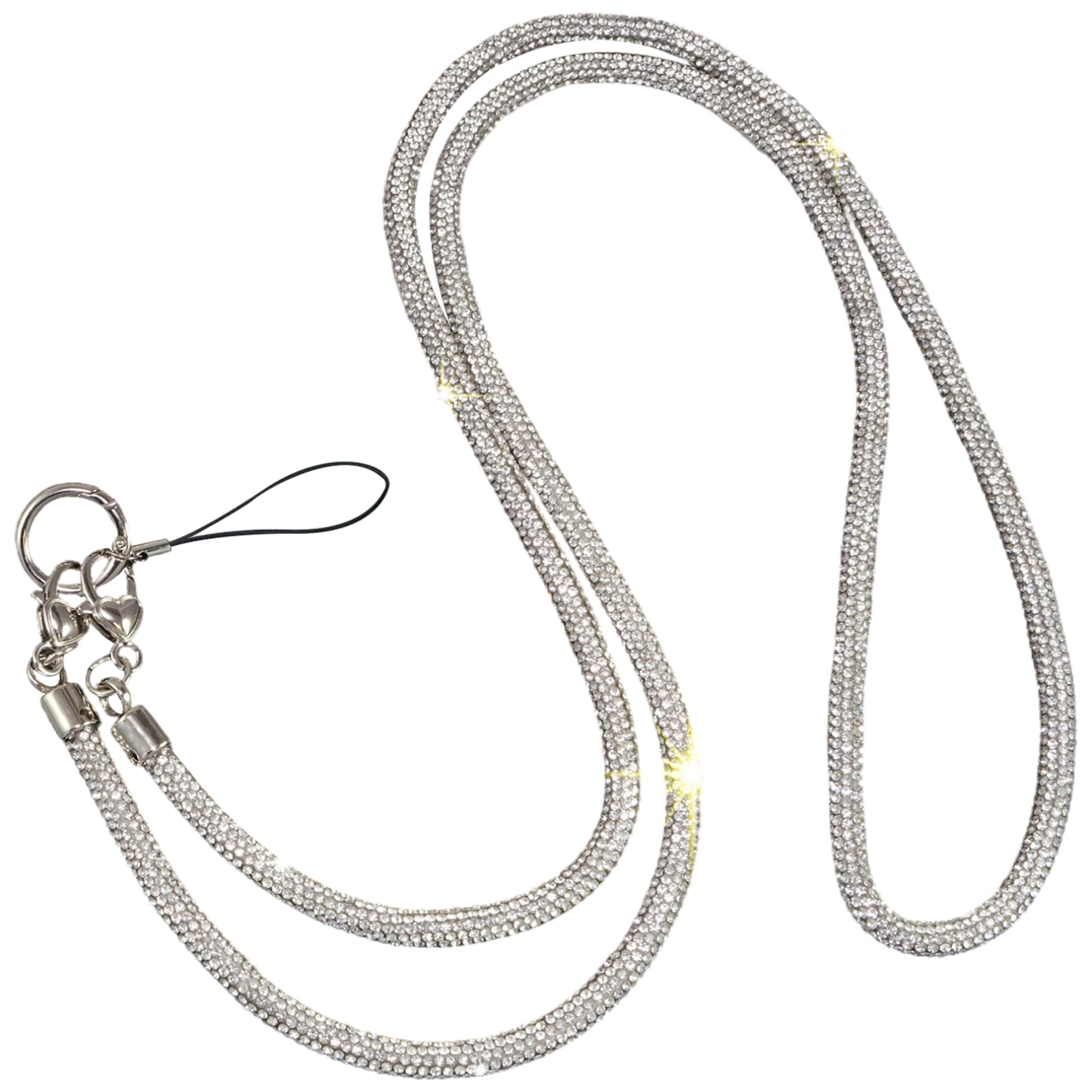 Cordón de diamantes anticaída para móvil y tarjetas de oficina 7
