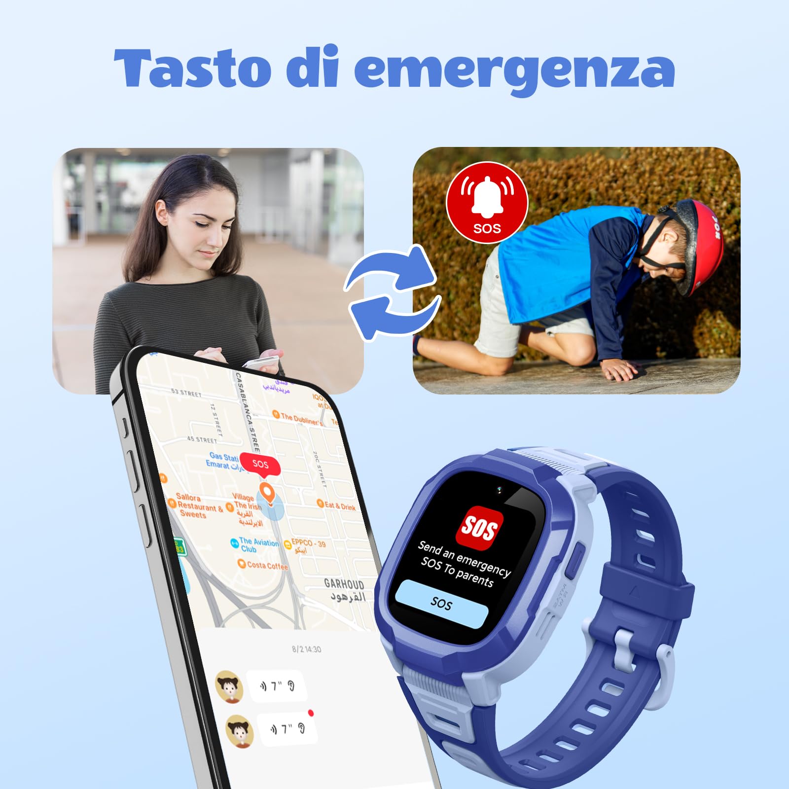 Mibro P6 smartwatch per bambini 4G con sim e gps orologio telefono con 2MP fotocamera e WiFi videochiamata,pulsante SOS,2ATM impermeabile