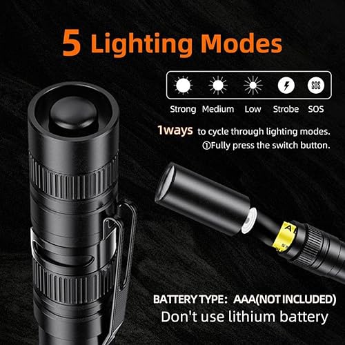 Miniatura 3 de Linternas para bolígrafos, linterna de bolsillo pequeño con clip, fuente de luz compacta y conveniente para uso diario