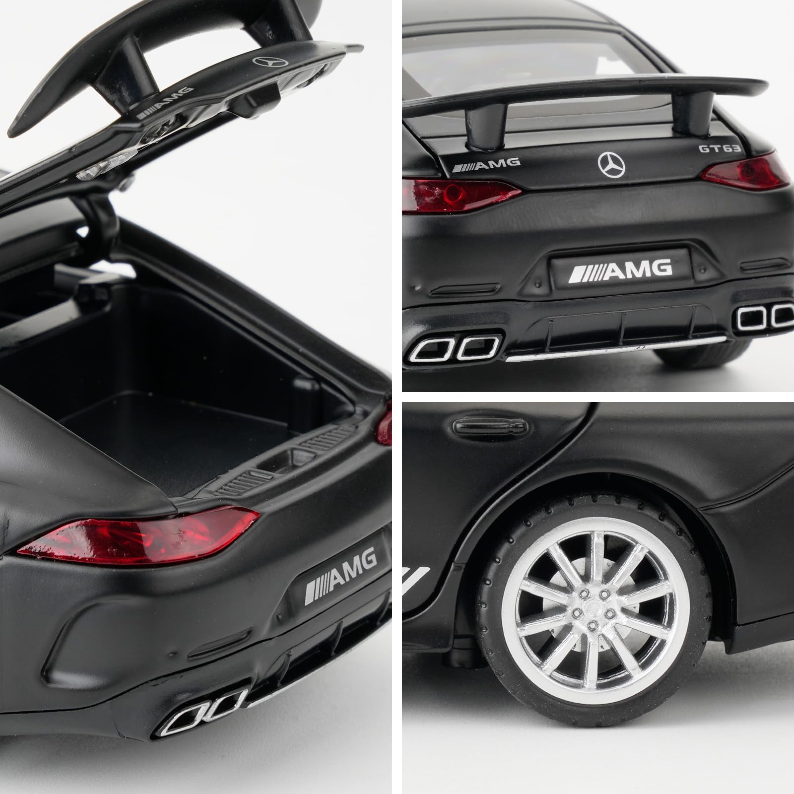TGRCM-CZ Diecast Voiture Benz AMG GT63 1/32, avec son et lumière, jouet, pour garçons, filles, adultes, cadeau (noir)