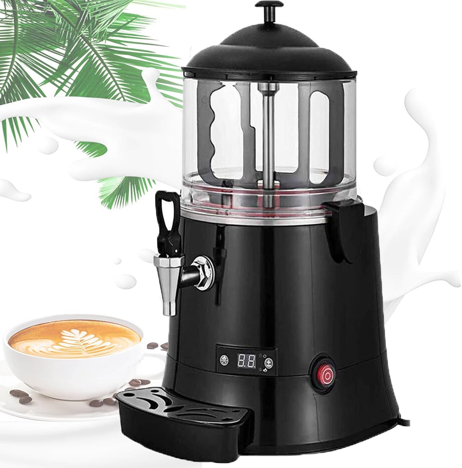 asdchZen Hot Chocolate Machine Hot Drink Dispenser, Intelligent Temperature Control 30-90°C Beverage Maker For Commercial Use, Cocoa, Milk, Coffee, Juice,5L
