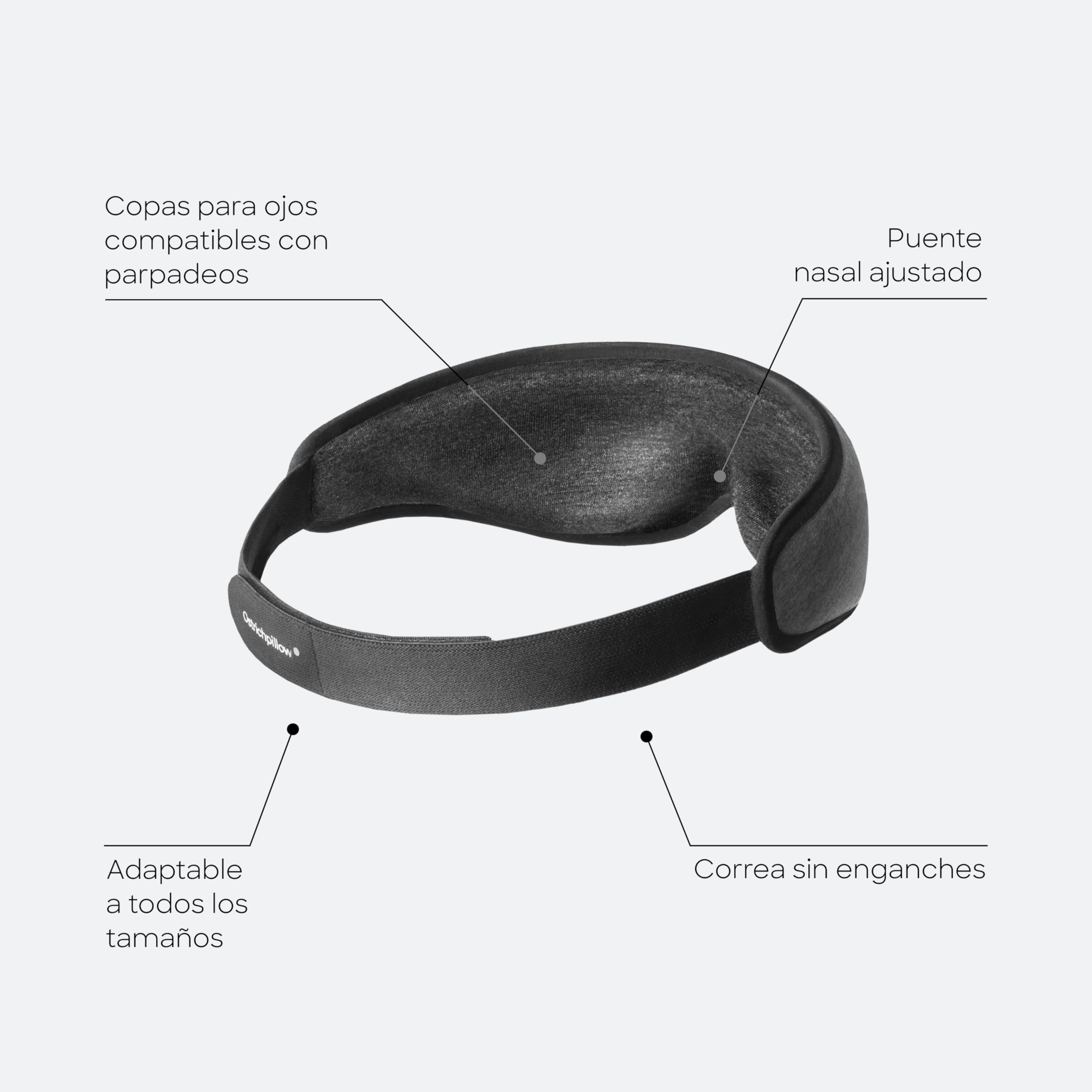 Ostrichpillow Eye Mask Sleep Mask - Antifaz para Dormir - Bloqueo Total de Luz, Sin Presión en los Ojos, Suave y Transpirable, Ajuste Ajustable, Incluye Bolsa de Viaje