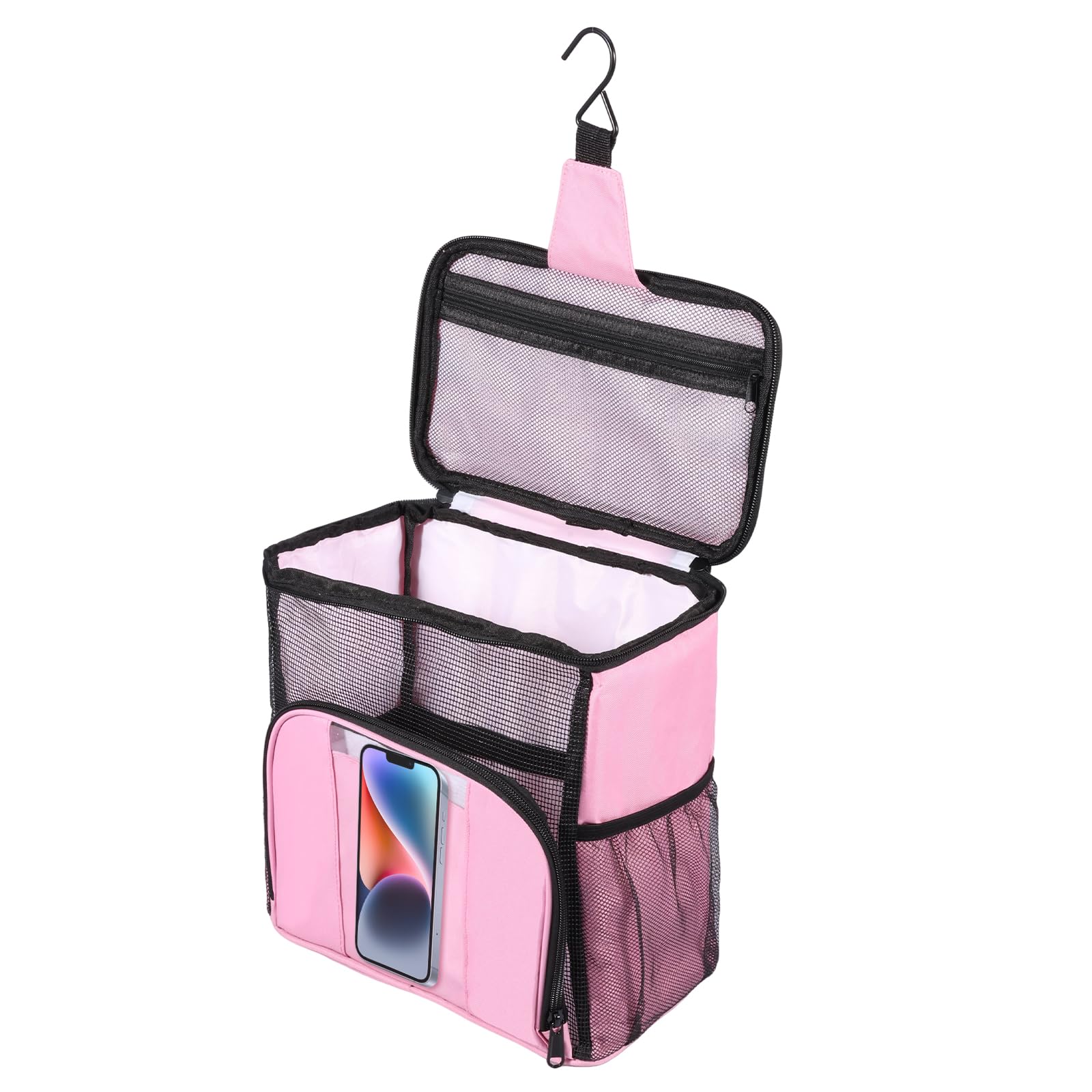 SOEWWEKLAX Mesh Shower Caddy Bag - Portable Toiletry Bag with Waterproof Pocket for Phone Hanging Travel Organizer for