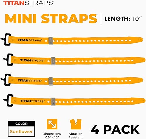 Miniatura 7 de Titan Utility Straps - Correas de tensión fáciles de usar y fiables para asegurar bicicletas y motocicletas, esquís, mangueras de jardín,