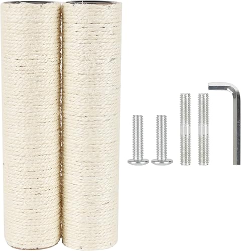 Poste rascador de árbol para gatos, piezas de poste de sisal para torre de gato (M10, 11.81 pulgadas11.8 in)