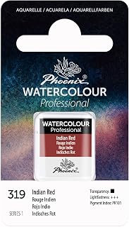 PHOENIX Professional Watercolor Paint - Single Watercolor Half Pan - Indian Red 319