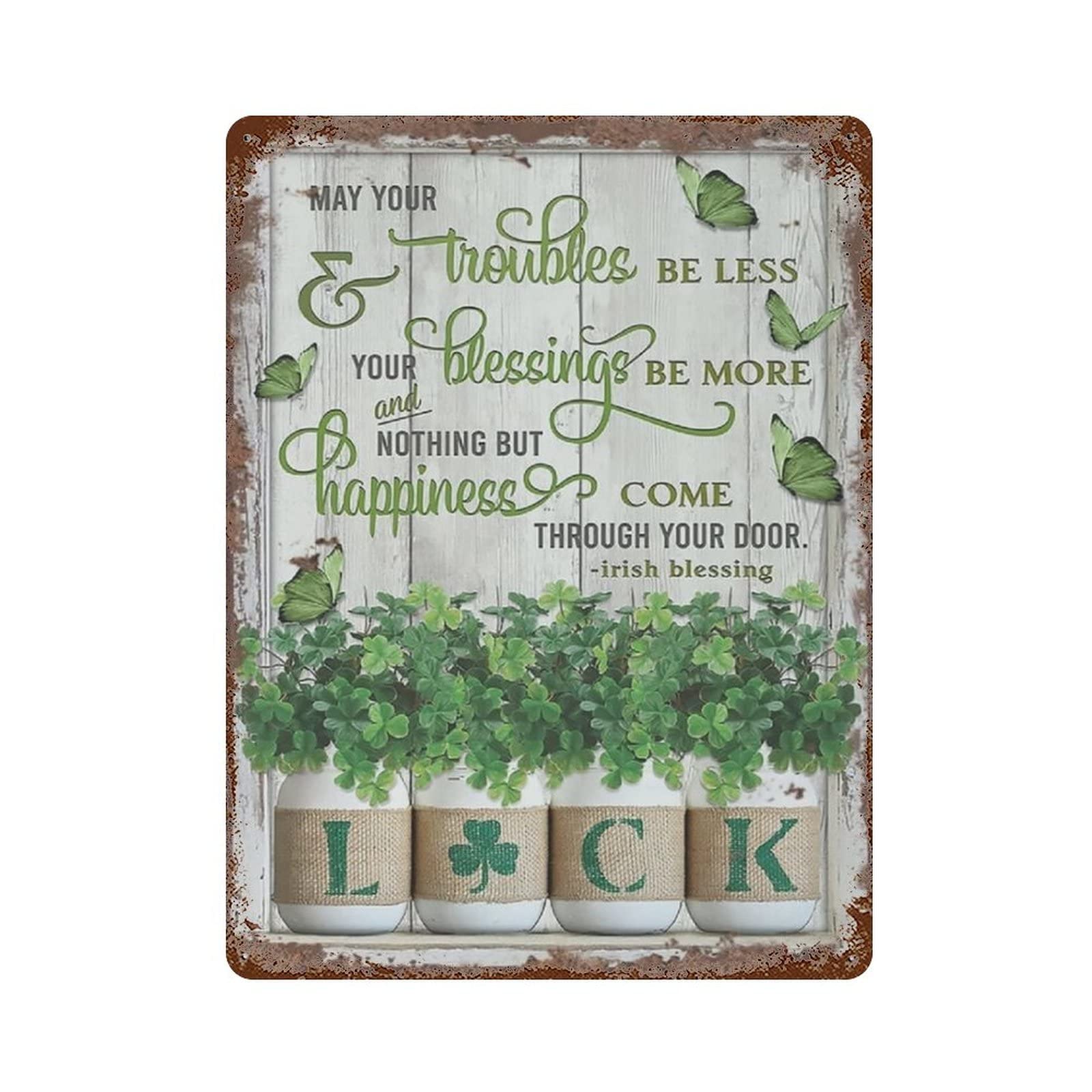 AOOEDM May You Troubles Be Less Your Blessings Be More Tin Metal Sign Wall Decor Funny Inspirational Quote Wall Art Sign Vintage Tin Signs For Home Coffee Bar Man Cave Sign Pub Poster