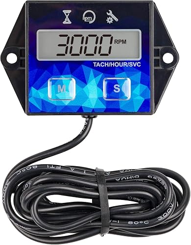 Taikemeti Digital LCD Waterproof Tach Hour Meter Maintenance Reminder Replaceabl
