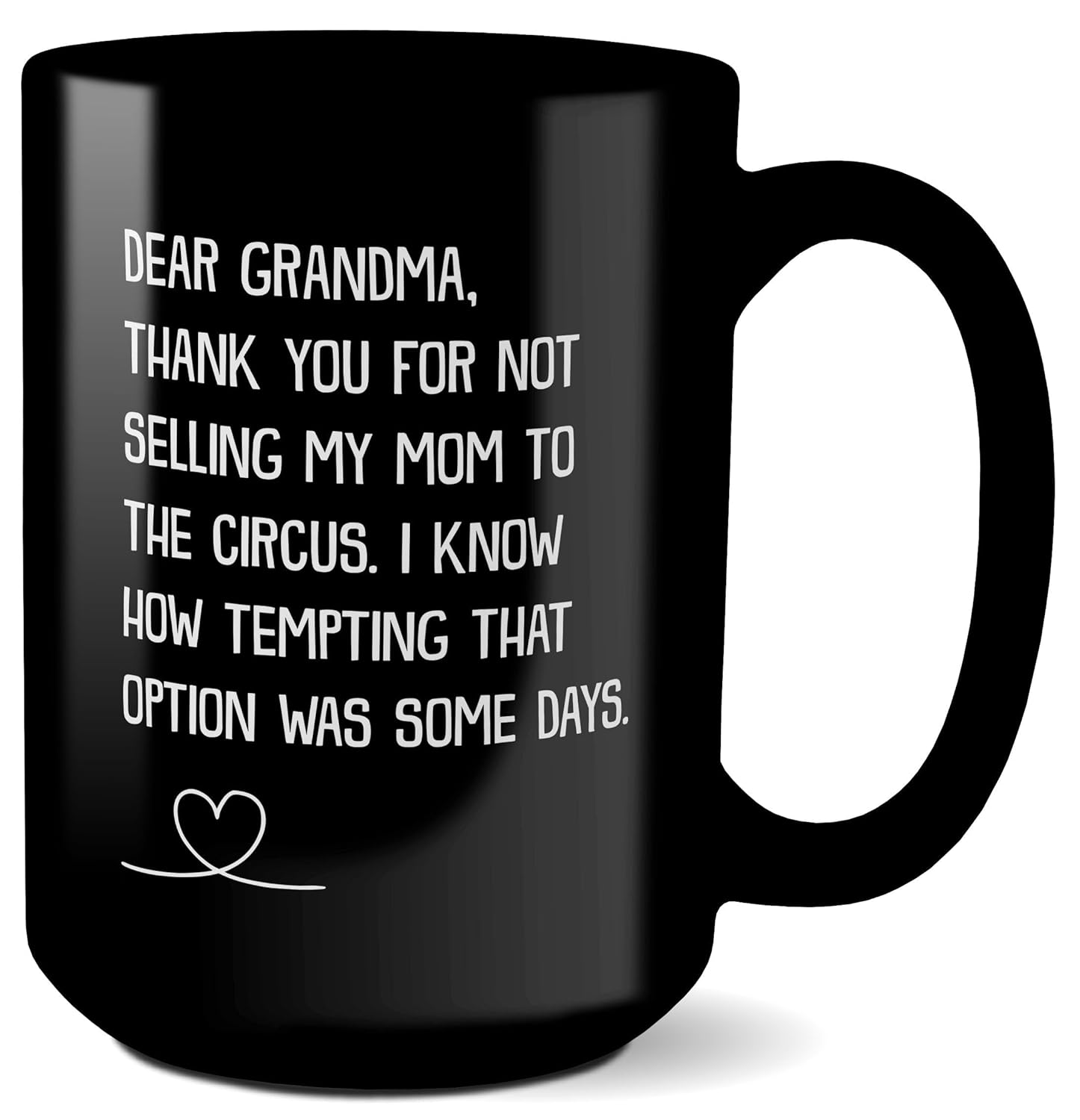 APSRA Funny Grandma Gift Womens Coffee Mug (Black) Grandmother Birthday Christmas Grandparents Surprise Present from Grandkids (11oz)