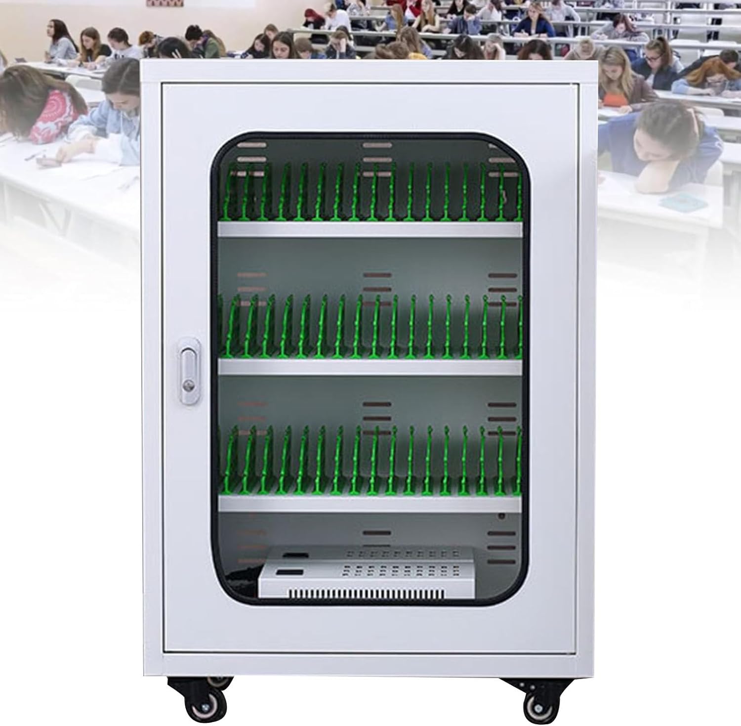 USB充電携帯電話キャビネット 携帯電話充電ステーション、複数のデバイス用のUSB充電式携帯電話充電キャビネット、50/60ベイモバ