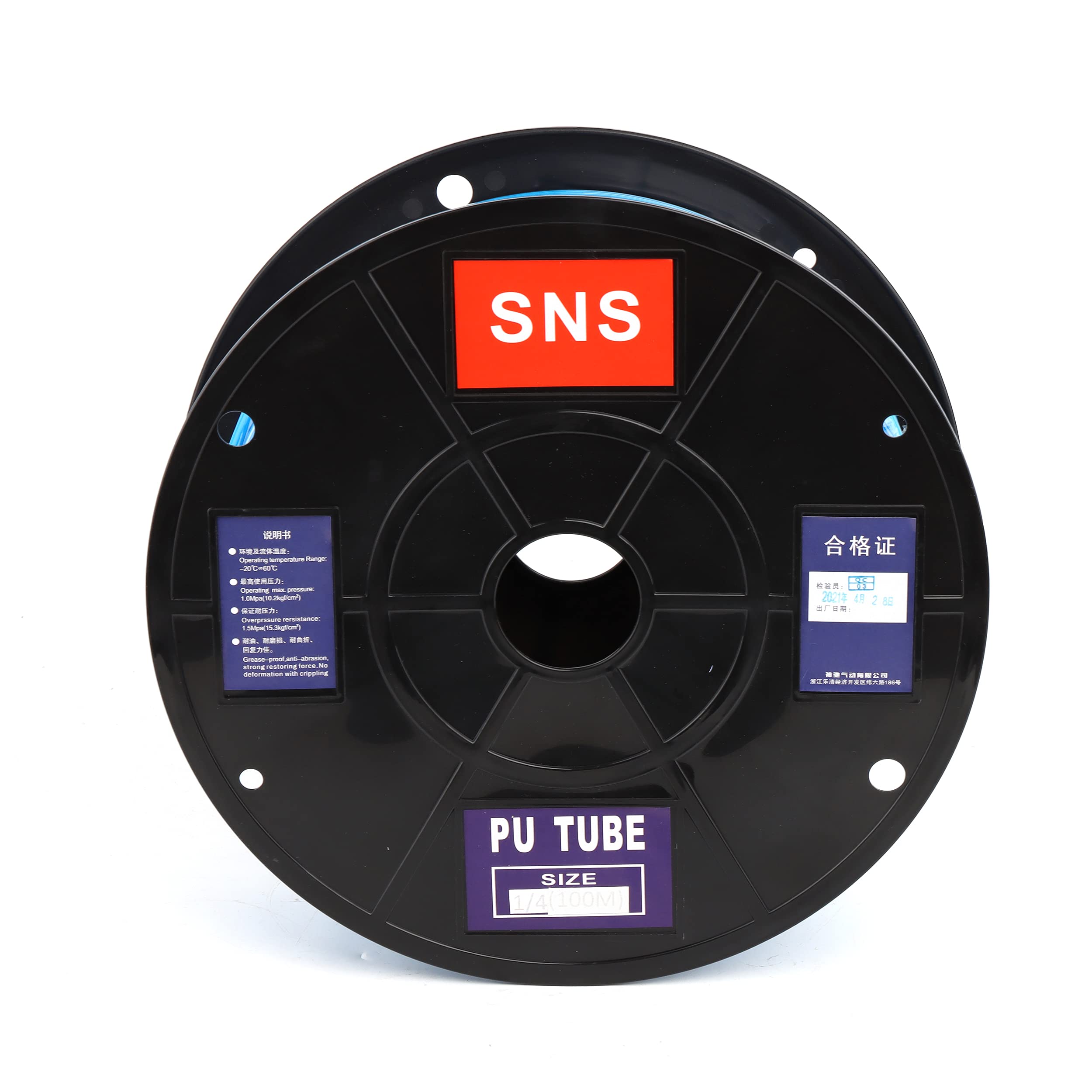 SNS Neumático Od 1/4 "100 metros color azul PU tubo manguera de aire manguera manguera de aire para línea de aire tubería o transferencia de fluidos