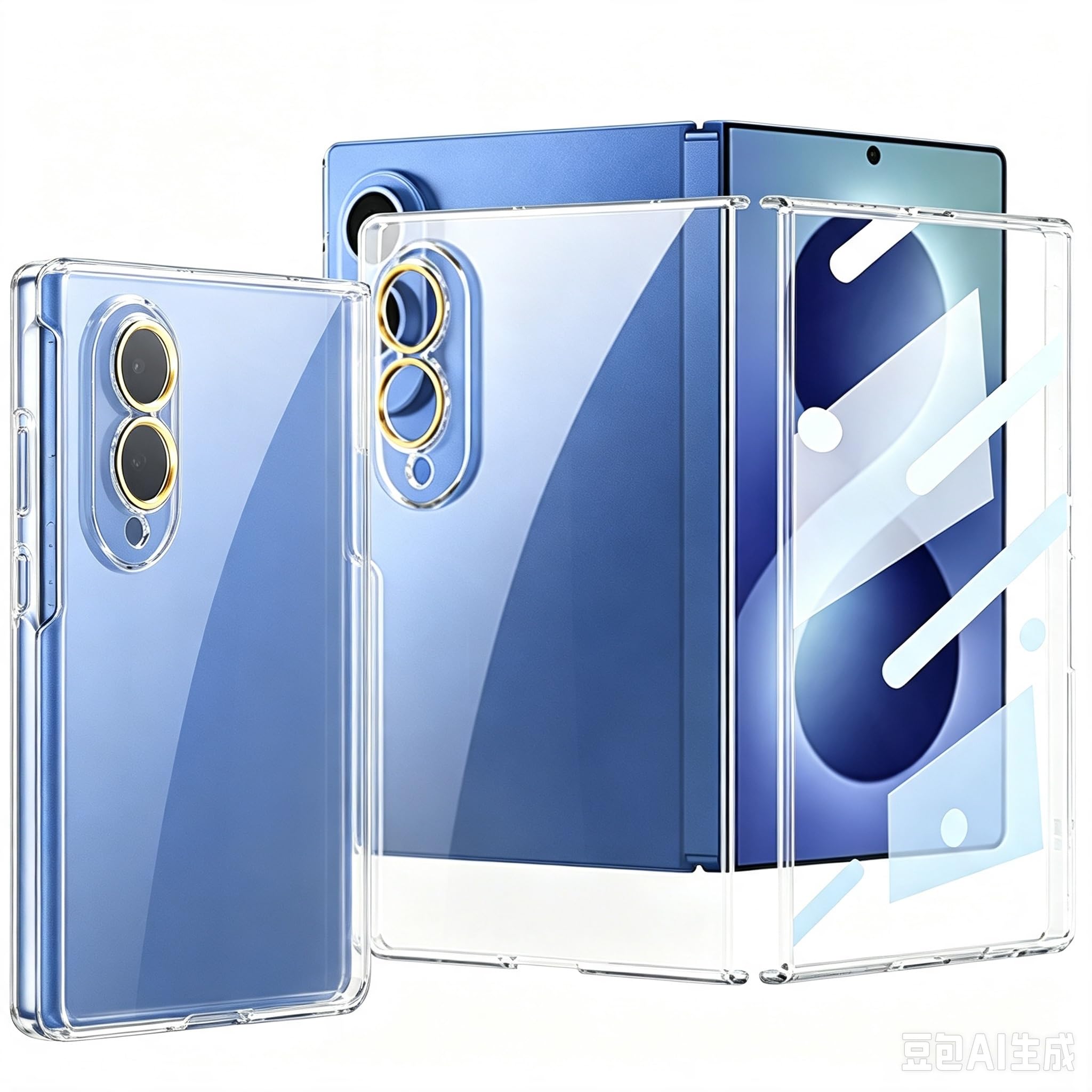 Custodia trasparente per Samsung Galaxy Z Fold 8, con pellicola protettiva frontale integrata, ultra sottile, di lusso, antigraffio, opaca, rigida, in policarbonato, antiurto, per Galaxy Z
