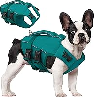Vista 13 de ASENKU Chaleco salvavidas para perros, chaleco reflectante de alta flotabilidad para perros con asas duraderas para perros pequeños y medianos, Verde