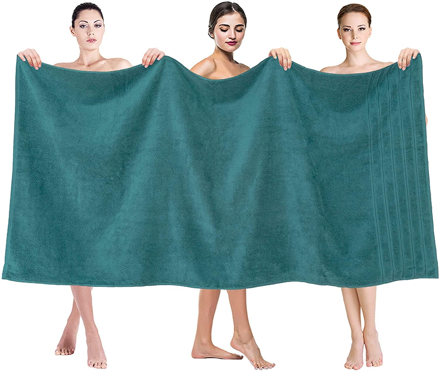 Textile Do Extra Large Jumbo Towel Bath Sheet (100 x 200 cm-600 GSM) Pure Egyptian Cotton Big Bath Sheets (Blue Lagon, 1) — image 1