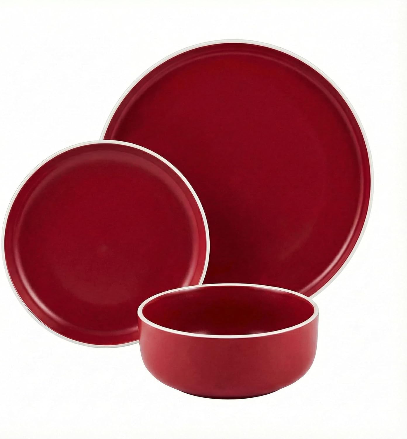 Plates and Bowls Sets,12 Pieces Round Porcelain Dinnerware Sets,Dishes, Plates, Dishware Sets,Chip Resistant Ceramic Dish Set Dining Dinner Ware Service for 4