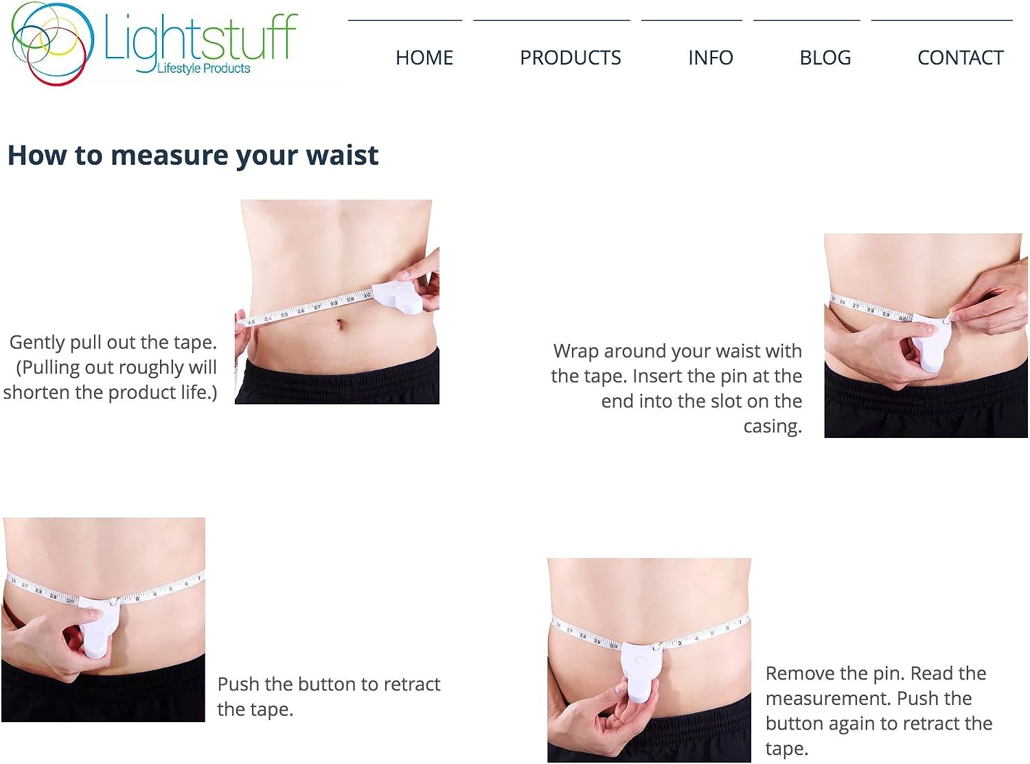 Lightstuff Easy Body Tape Measure | Compact, Ergonomic, One-Button Retraction Design, Track Muscle Gain & Fat Loss, Smart & Accurate