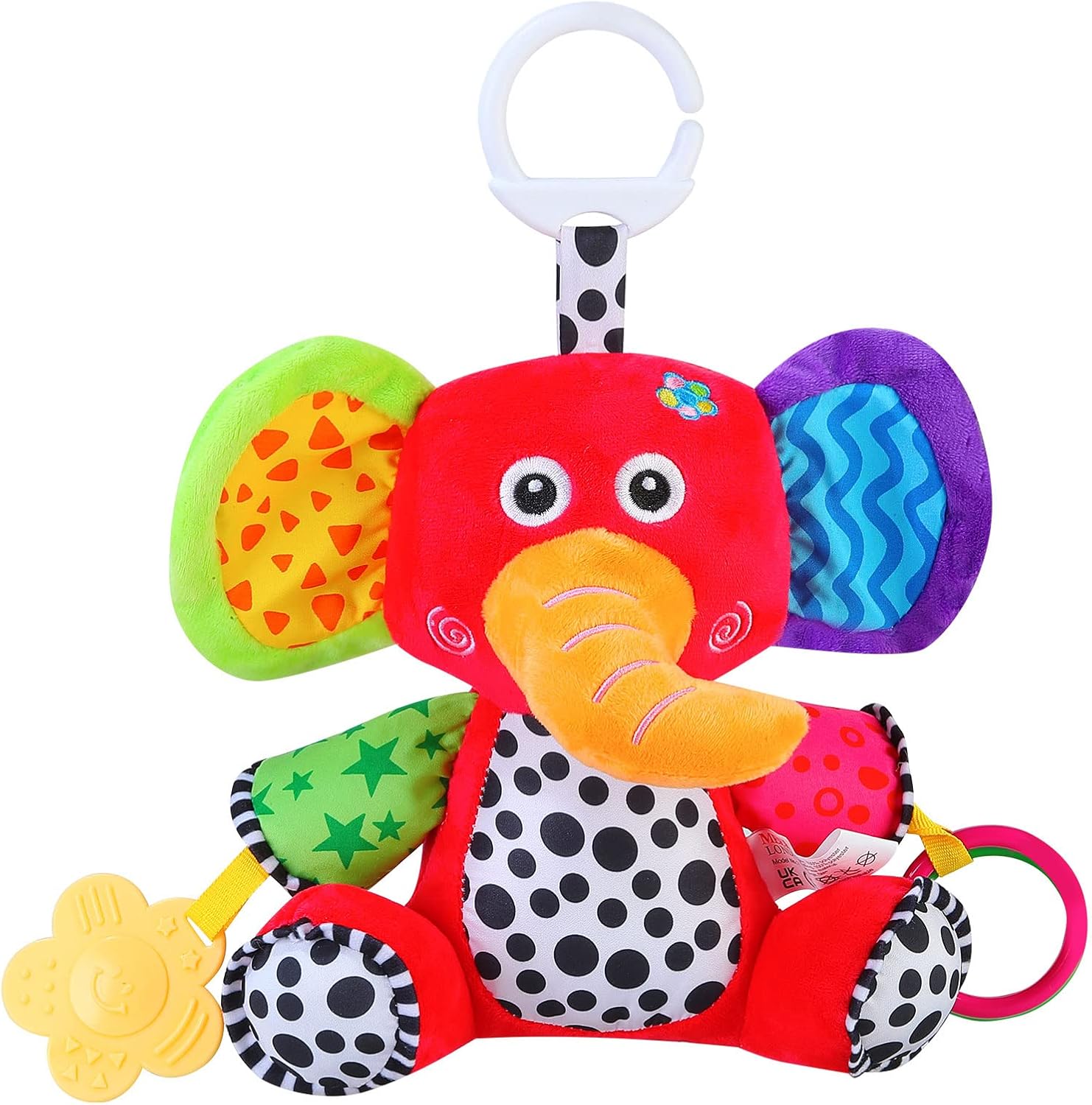 MEERO LONDON EP2206 Multi Colored Elephant Soft Newborn Activity Toy