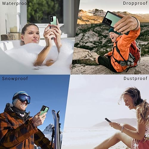 Miniatura 7 de Lanhiem Funda para Galaxy Note 20, Protector de Pantalla Integrado con Película para Huella Dactilar Funda Impermeable a Prueba de Polvo, Cubierta