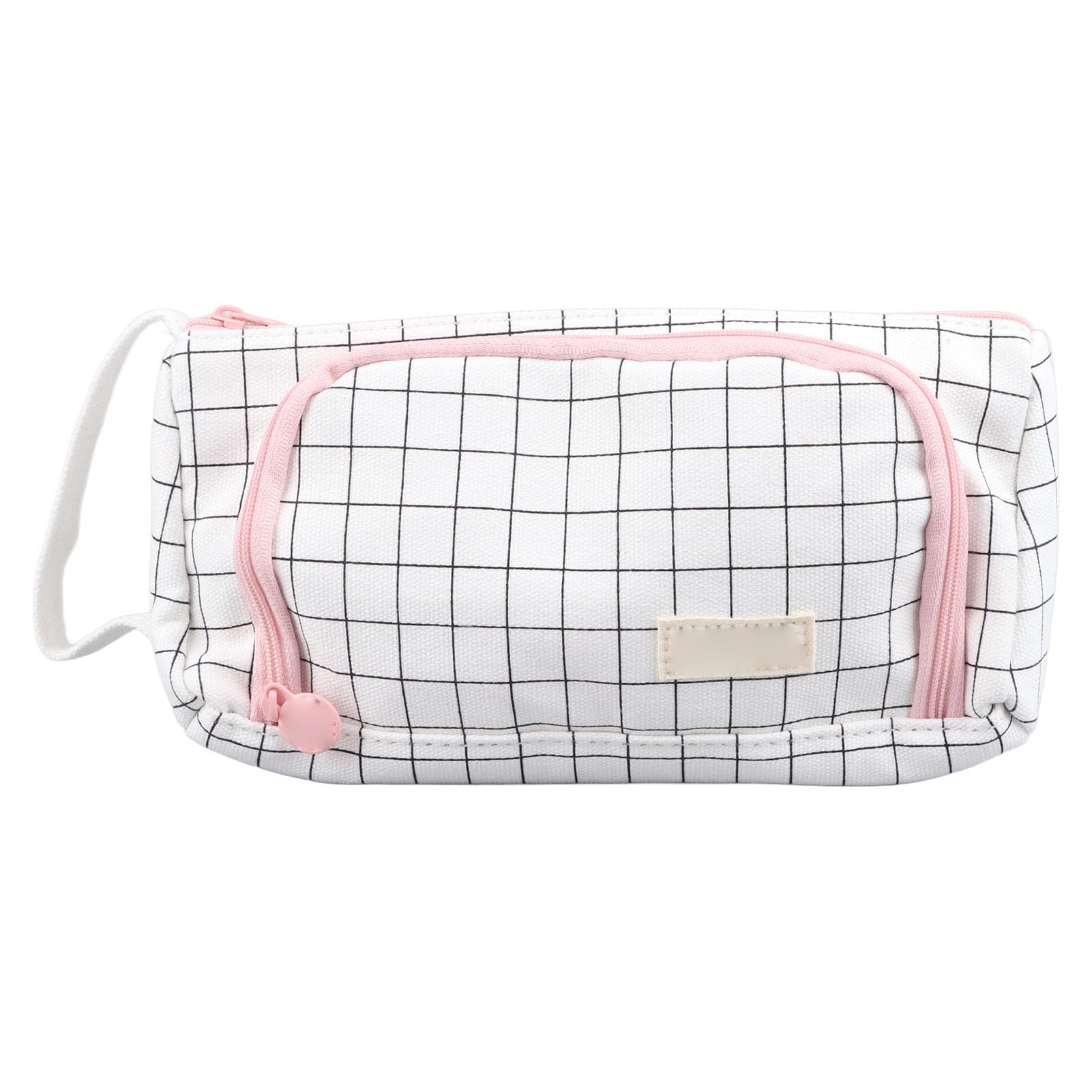 Muiltvoe Large Capacity Pencil Bag Canvas Pencil Case Multipurpose Wide Opening with Mesh Side Pocket for Girls School Office