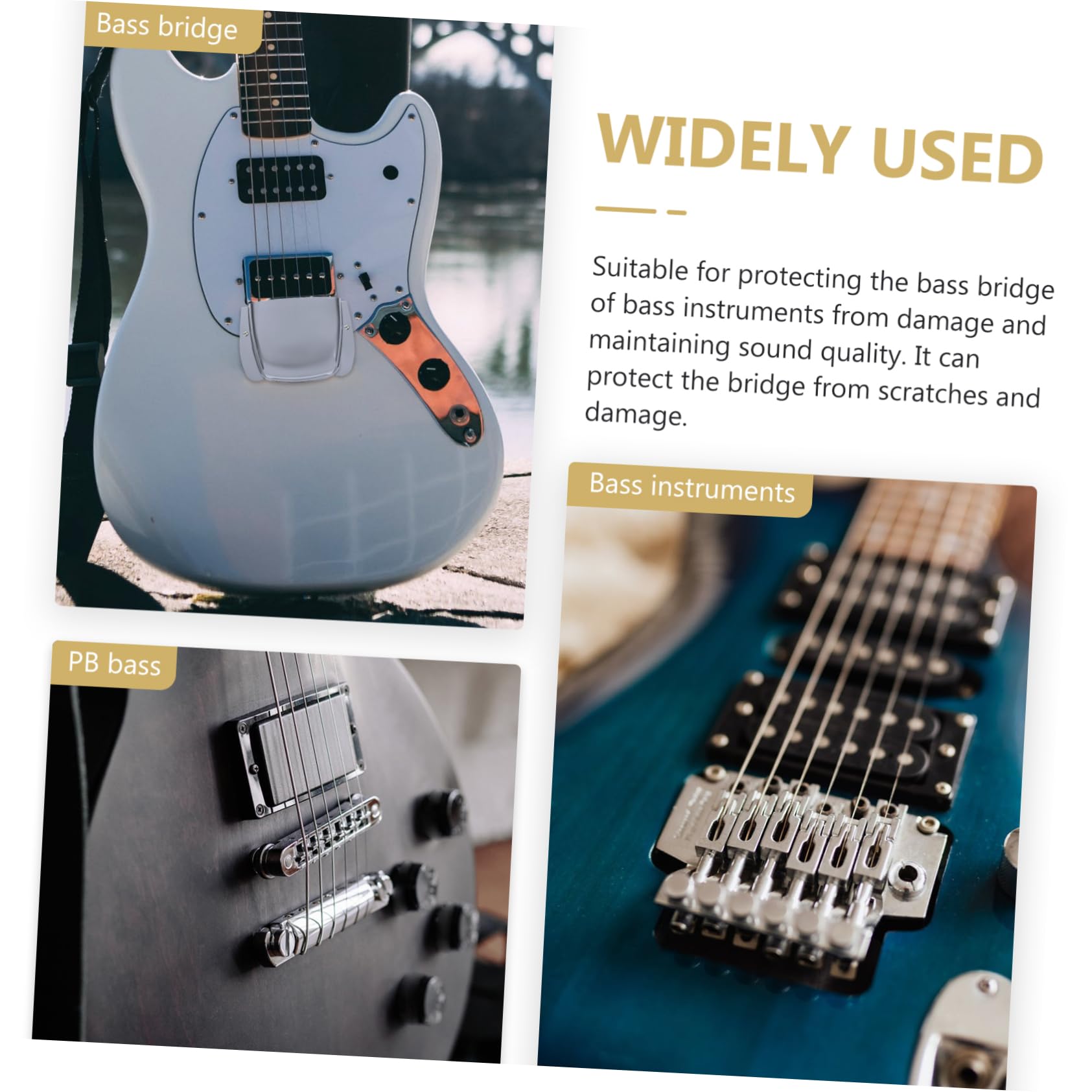 Generic Bass Bridge Cover Bass Guitar Bridge Plate 1pc Silver Cover Durable and Practical