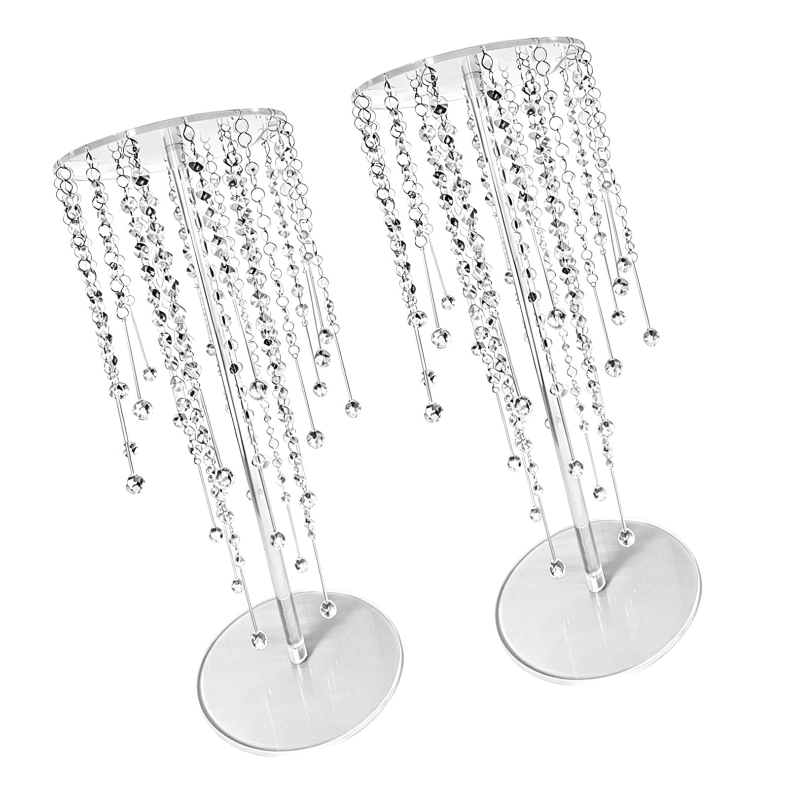 Avejjbaey 2 Piece See Through Floral Decorations Stylish Centerpiece for Banquet Contemporary Decor