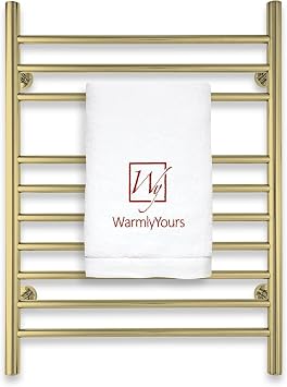 WarmlyYours Infinity Heated Towel Rack, 10 Bars, Polished Gold