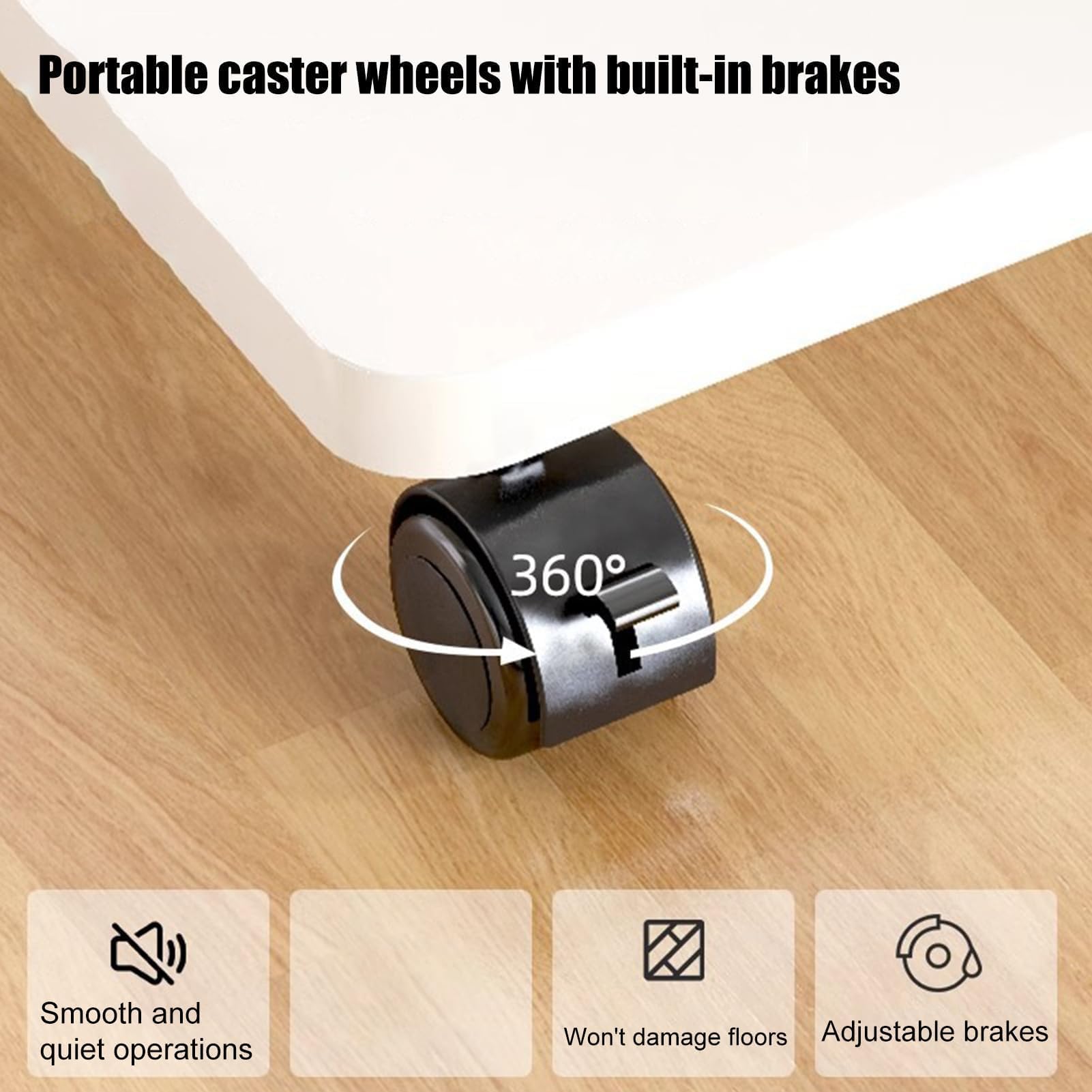 Generisch Kompakter Druckerwagen für unter den Schreibtisch – 45 x 30 cm, mobiles Rollregal für Homeoffice und Wohnzimmer, vielseitige Aufbewahrungslösung mit robuster Metallplatte