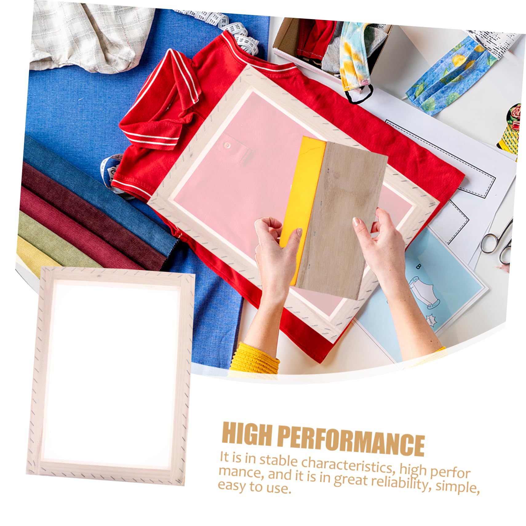 Uonlytech Kit per Serigrafia Fai da Te Telaio in Legno Riutilizzabile 8 Pezzi per Stampa su Tessuto e Banner, per Progetto DIY