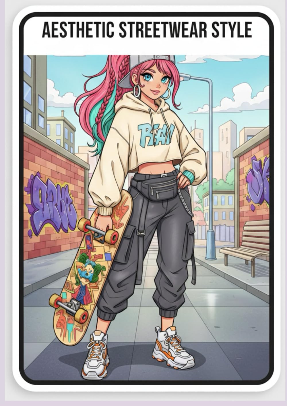 Aesthetic Retro-Modern Girl: A Y2K & Lo-fi Inspired Coloring Book