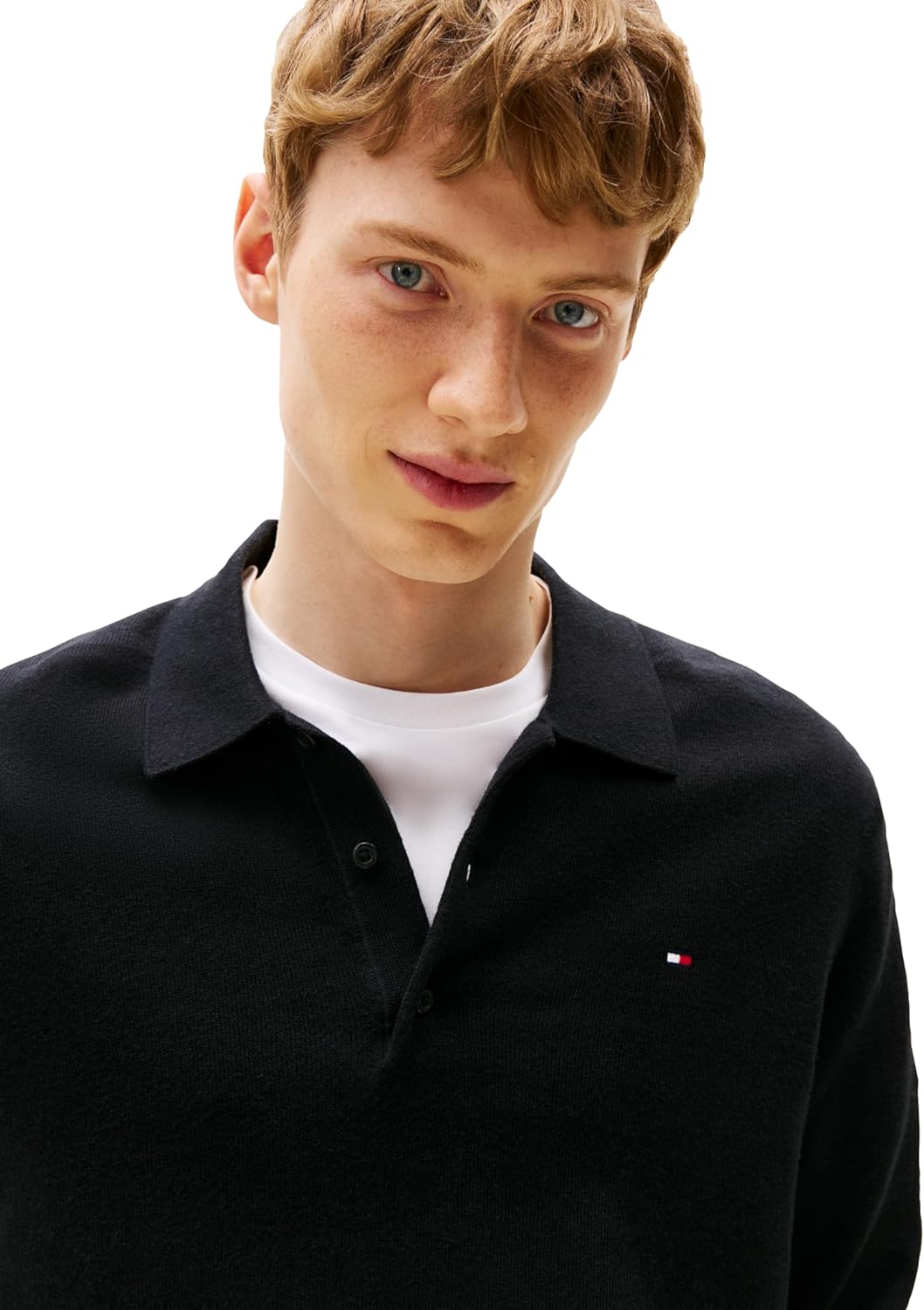 Tommy Hilfiger Mens Cotton Cashmere Long Sleeve Pullover Sweater Polo - Image 2