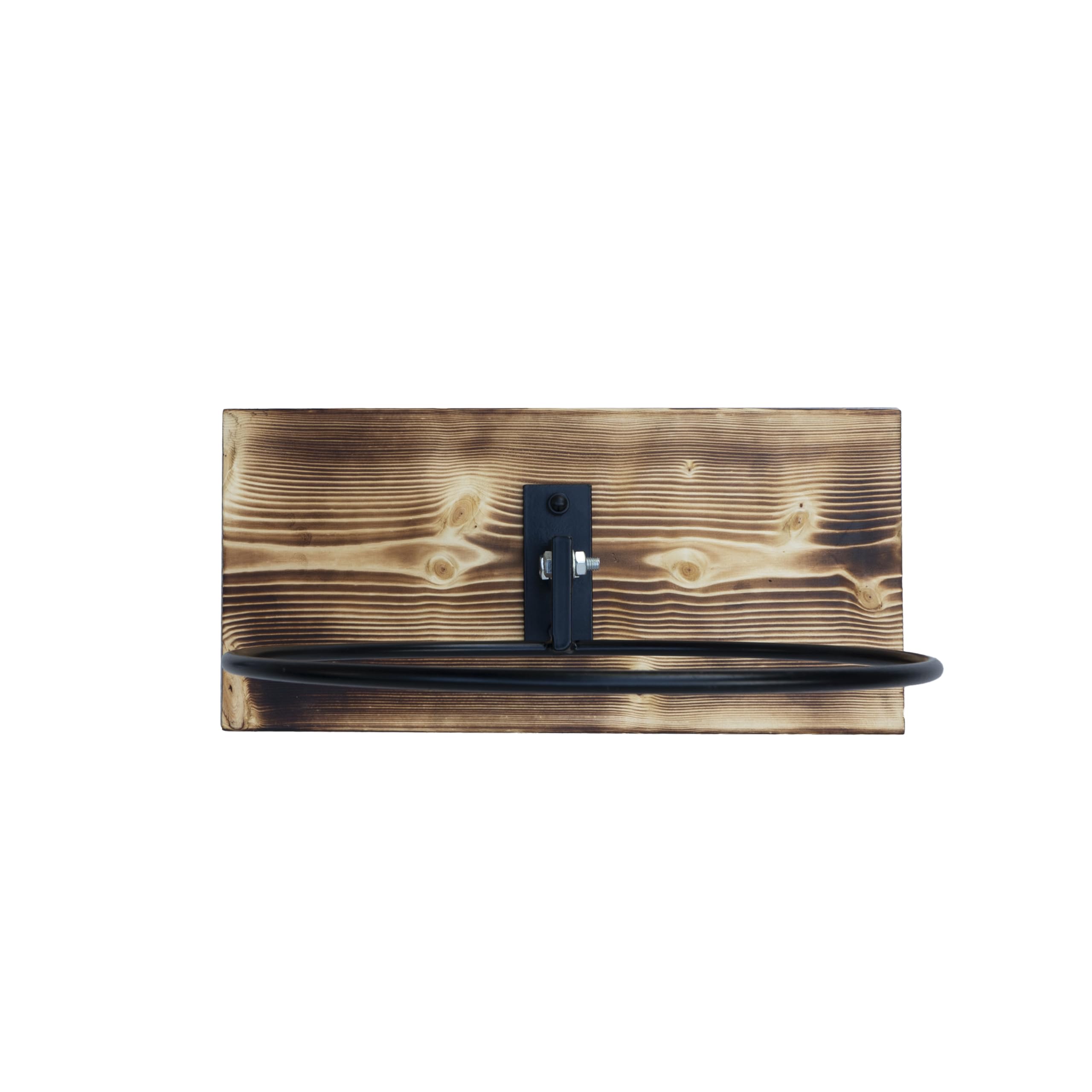 Support Mural Pour Sac Poubelle En Bois & Métal QLS - Capacité 60L - Noir - Pour Intérieur/extérieur
